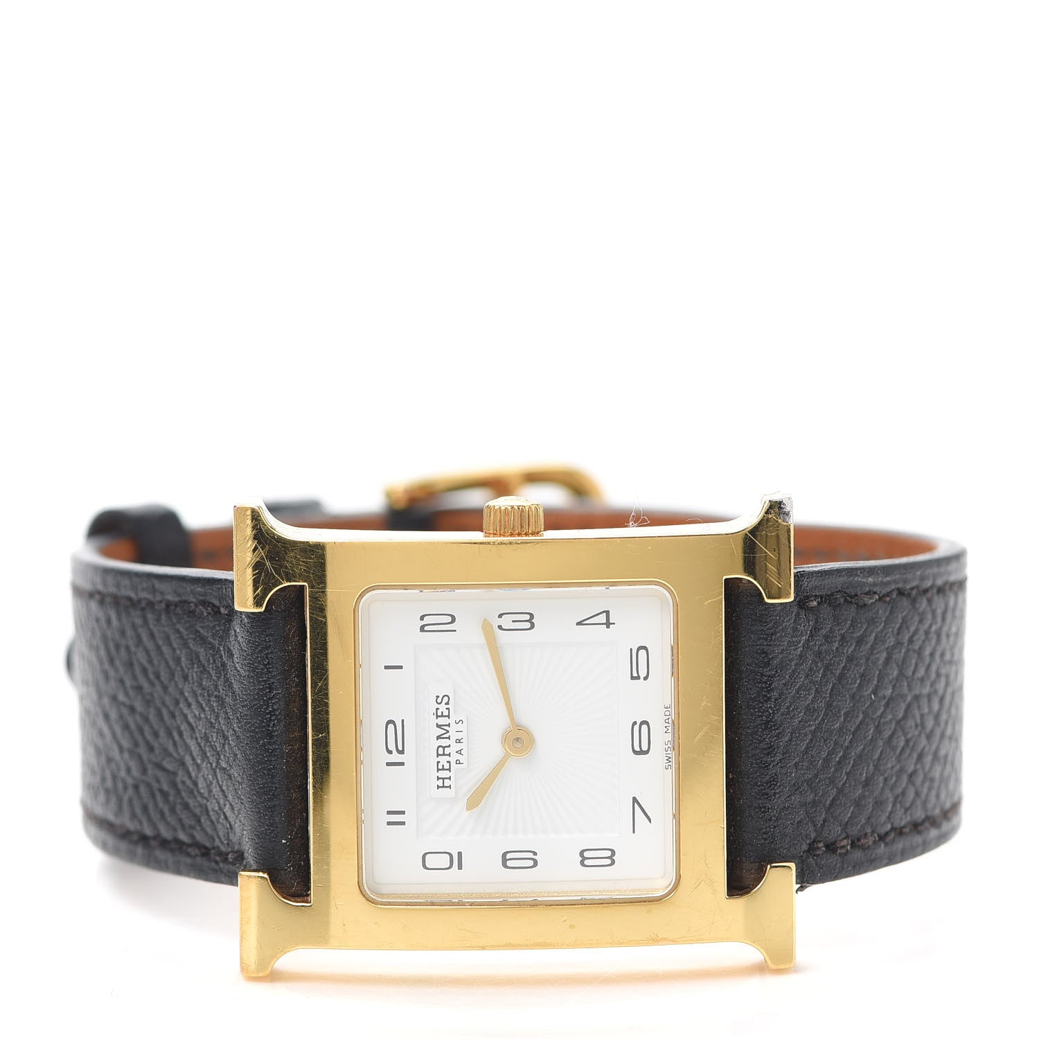 Hermes Stainless Steel Epsom 26mm Heure H Hour Quartz Watch Noir 2 of 6