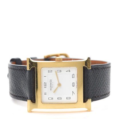 Hermes Stainless Steel Epsom 26mm Heure H Hour Quartz Watch Noir 2 of 6