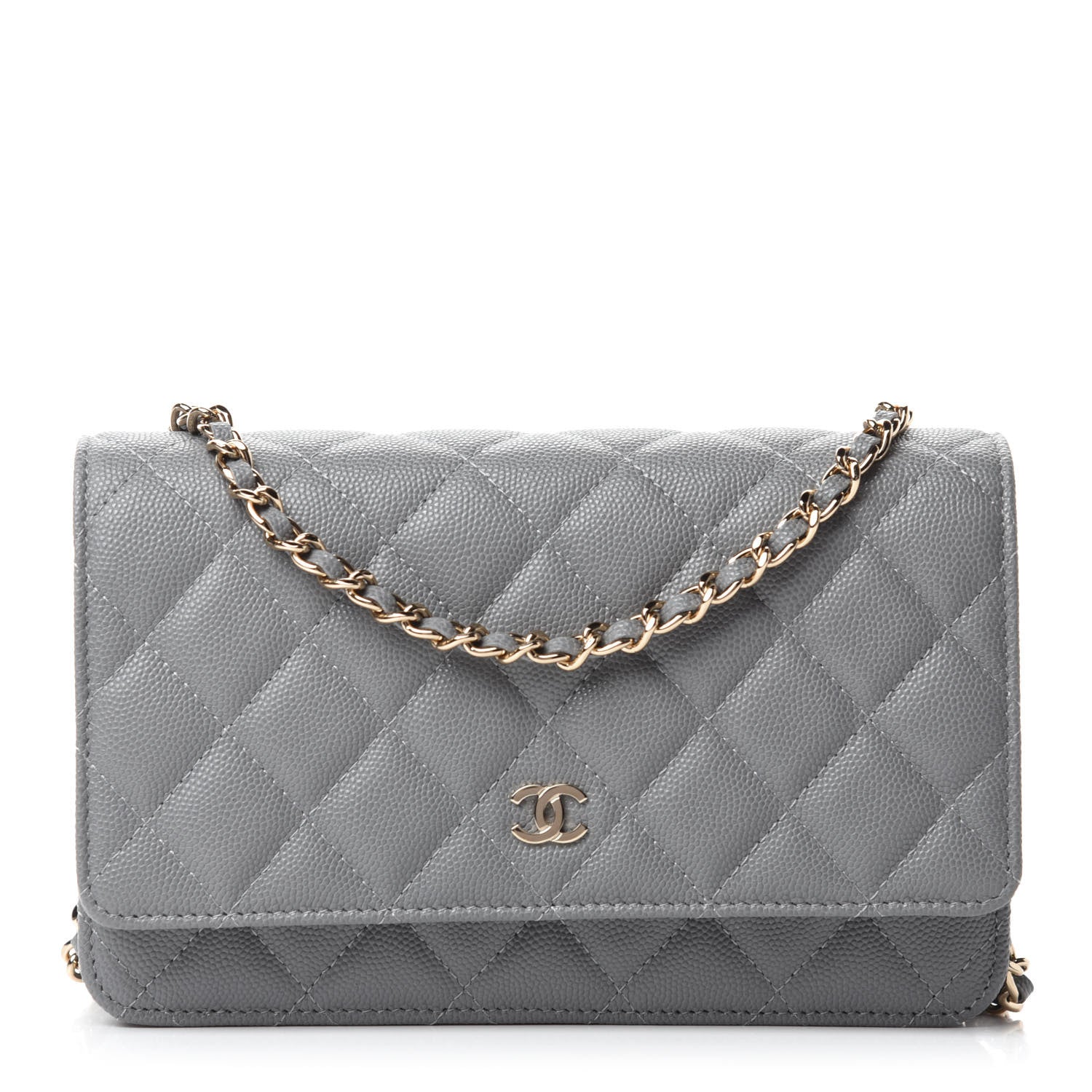 Chanel Caviar Quilted Wallet On Chain WOC Grey 1 of 11