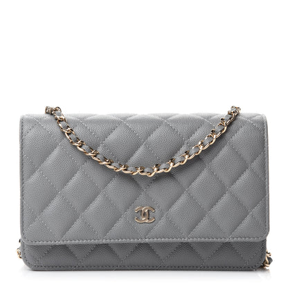 Chanel Caviar Quilted Wallet On Chain WOC Grey 1 of 11