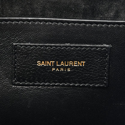 Saint Laurent Textured Metallic Calfskin Classic Monogram Cassandre Clutch Silver 6 of 14