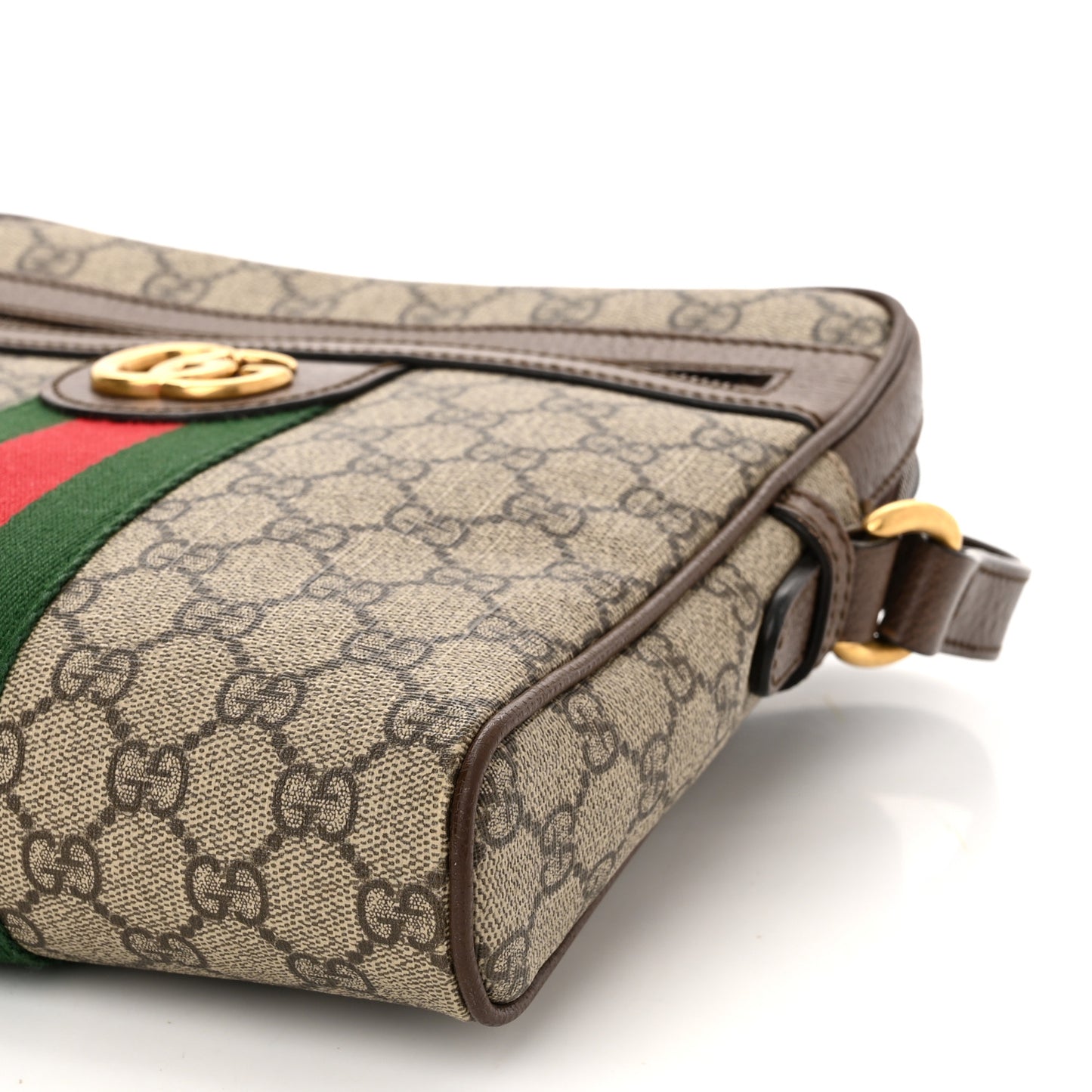 GG Supreme Monogram Web Small Ophidia Messenger Bag Brown