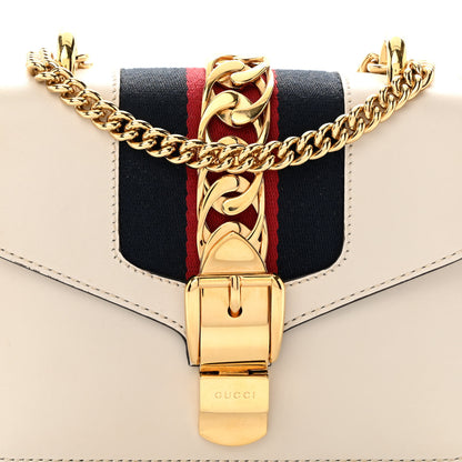 Gucci Calfskin Mini Sylvie Chain Shoulder Bag White 7 of 13