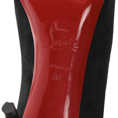 Christian Louboutin Veau Velours Patent CL 80 Pumps 39 Black Red 7 of 9