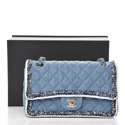 Chanel Denim Braided Medium Flap Bag Light Blue 8 of 8