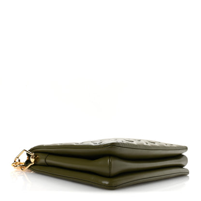 Louis Vuitton Lambskin Embossed Monogram Coussin MM Khaki 4 of 9