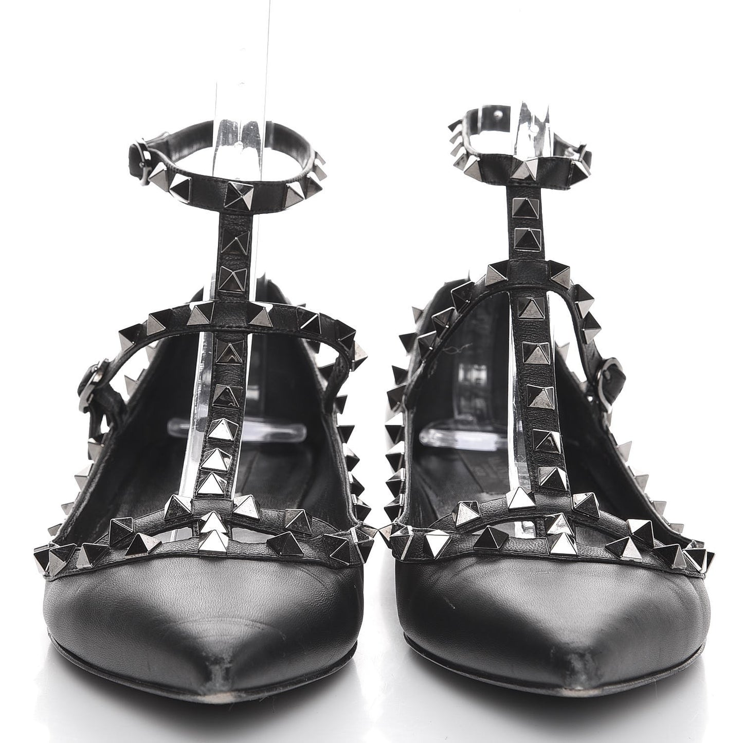 Nappa Rockstud Cage Ballerina Flats 39 Black