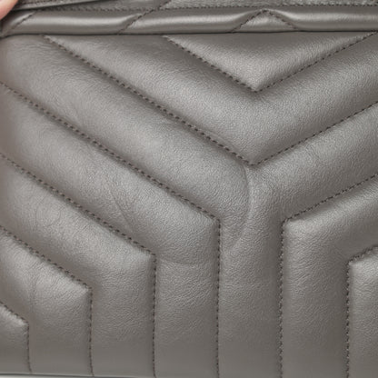 Saint Laurent Calfskin Y Quilted Monogram Loulou Flap Bag Earth 12 of 14