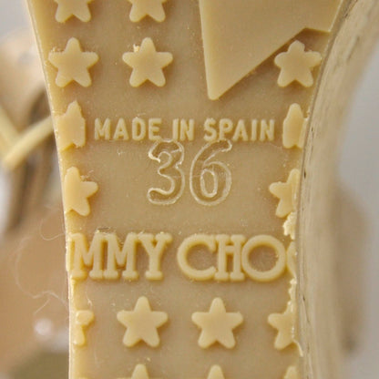 Jimmy Choo Patent Leather and Cork Papyrus Wedge 36 Nude 5 of 9