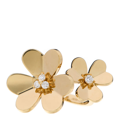 Van Cleef & Arpels 18K Yellow Gold Diamond Frivole Between The Finger Ring 55 7.25 1 of 7