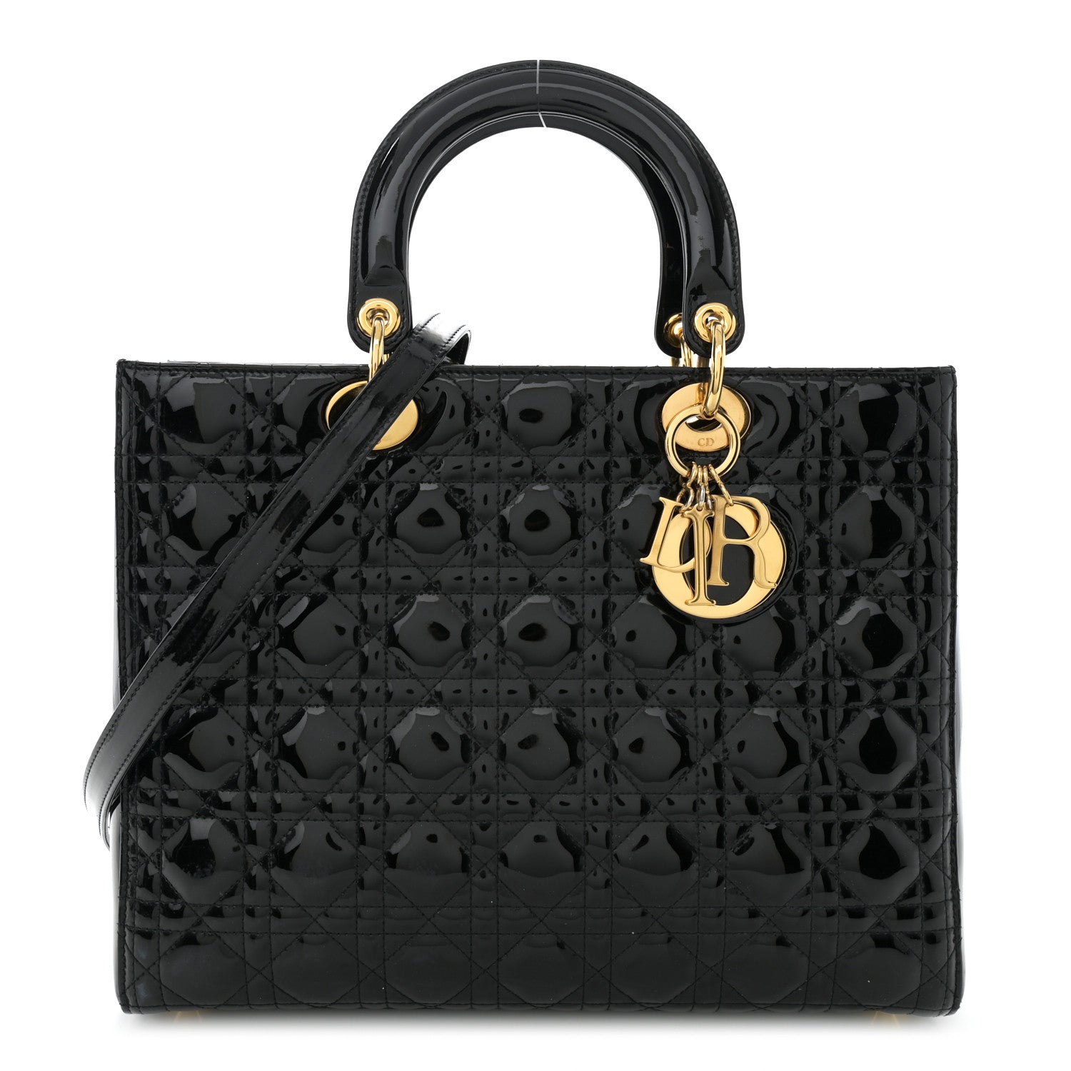 Christian Dior Patent Cannage Large Lady Dior Black 1 of 13