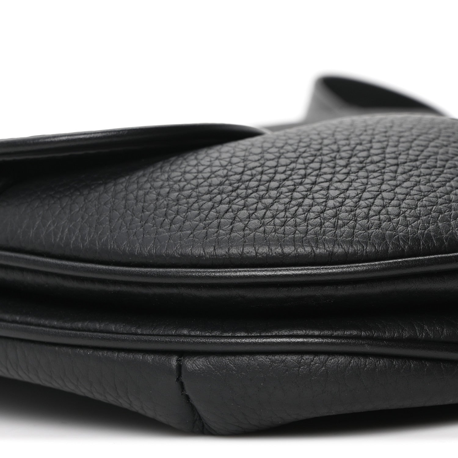 Christian Dior Grained Calfskin Mens Saddle Crossbody Bag Black 9 of 10