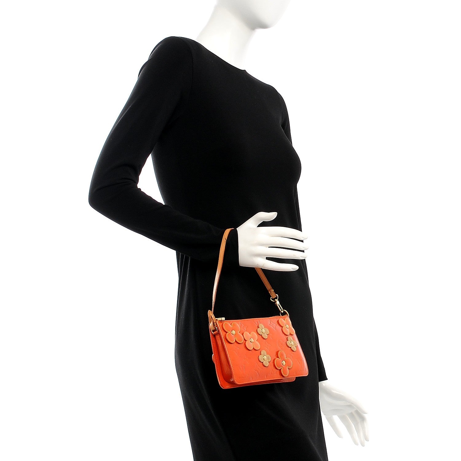 Louis Vuitton Vernis Lexington Fleurs Pochette Orange 2 of 9