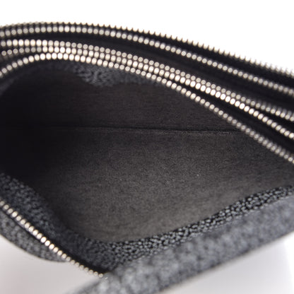 Celine Lambskin Embossed Small Trio Crossbody Bag Black White 7 of 10