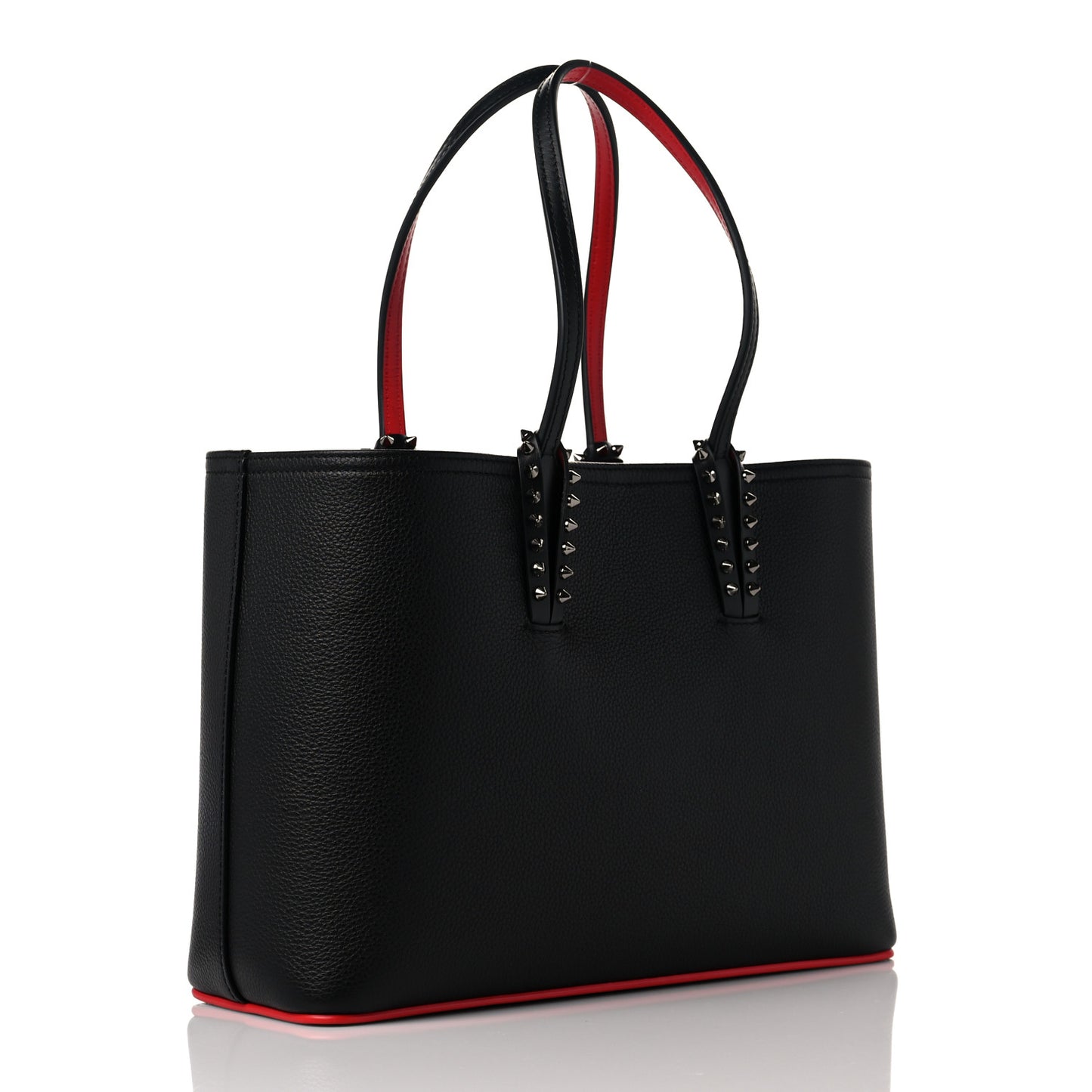 Calfskin Spikes Small East West Cabata Tote Black