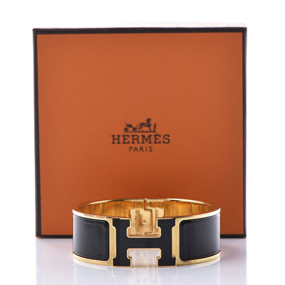 Hermes Enamel Wide Clic Clac H Bracelet PM Black 4 of 4