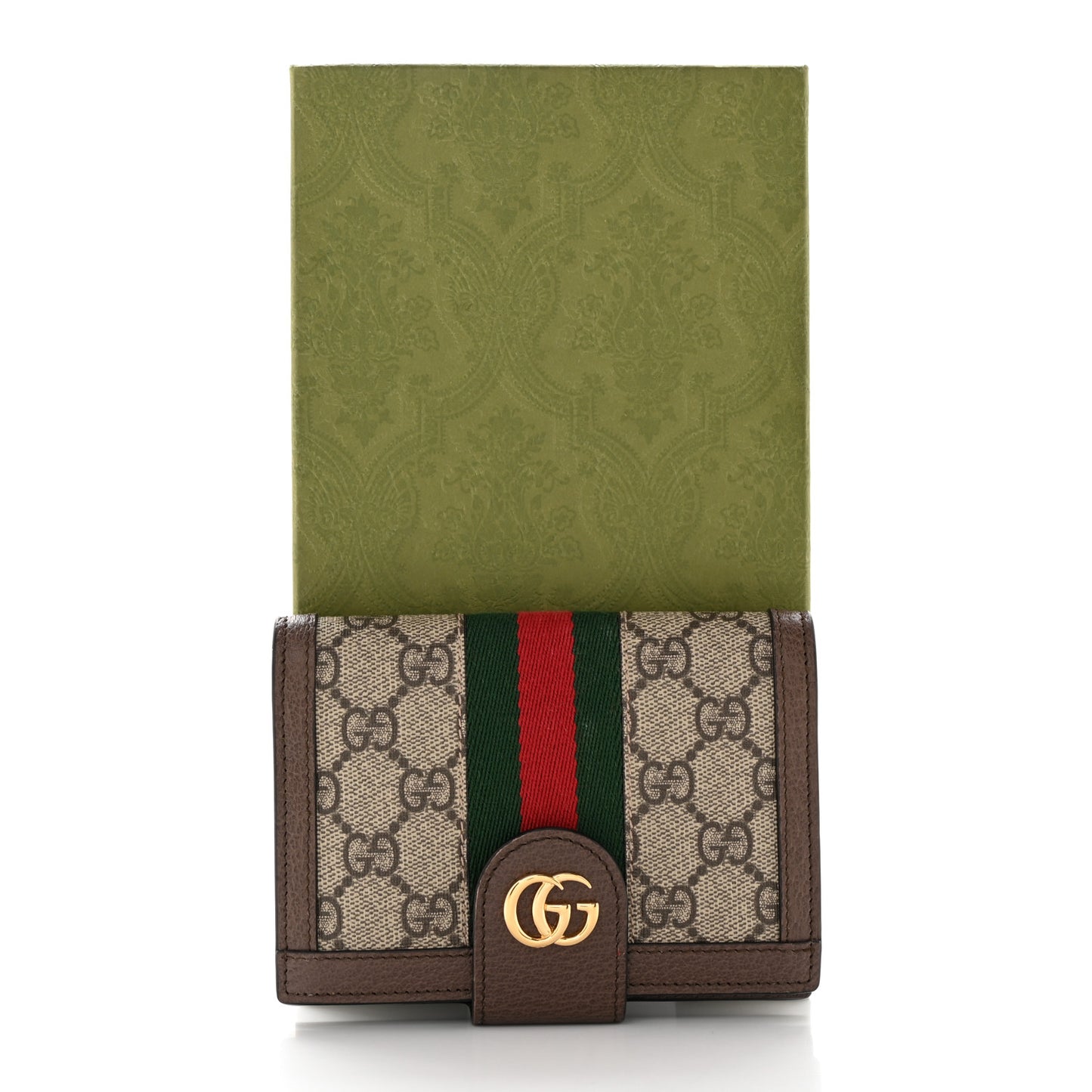 GG Supreme Monogram Web Ophidia Passport Case Beige New Acero