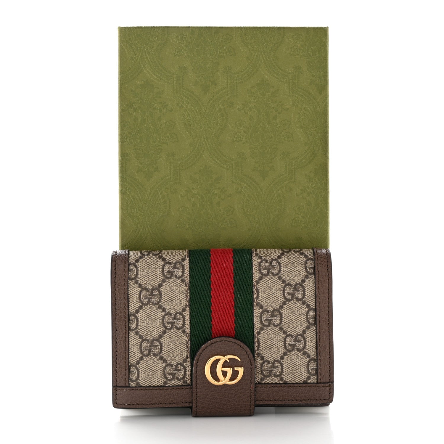 Gucci GG Supreme Monogram Web Ophidia Passport Case Beige New Acero 8 of 8