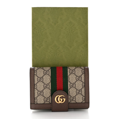 Gucci GG Supreme Monogram Web Ophidia Passport Case Beige New Acero 8 of 8