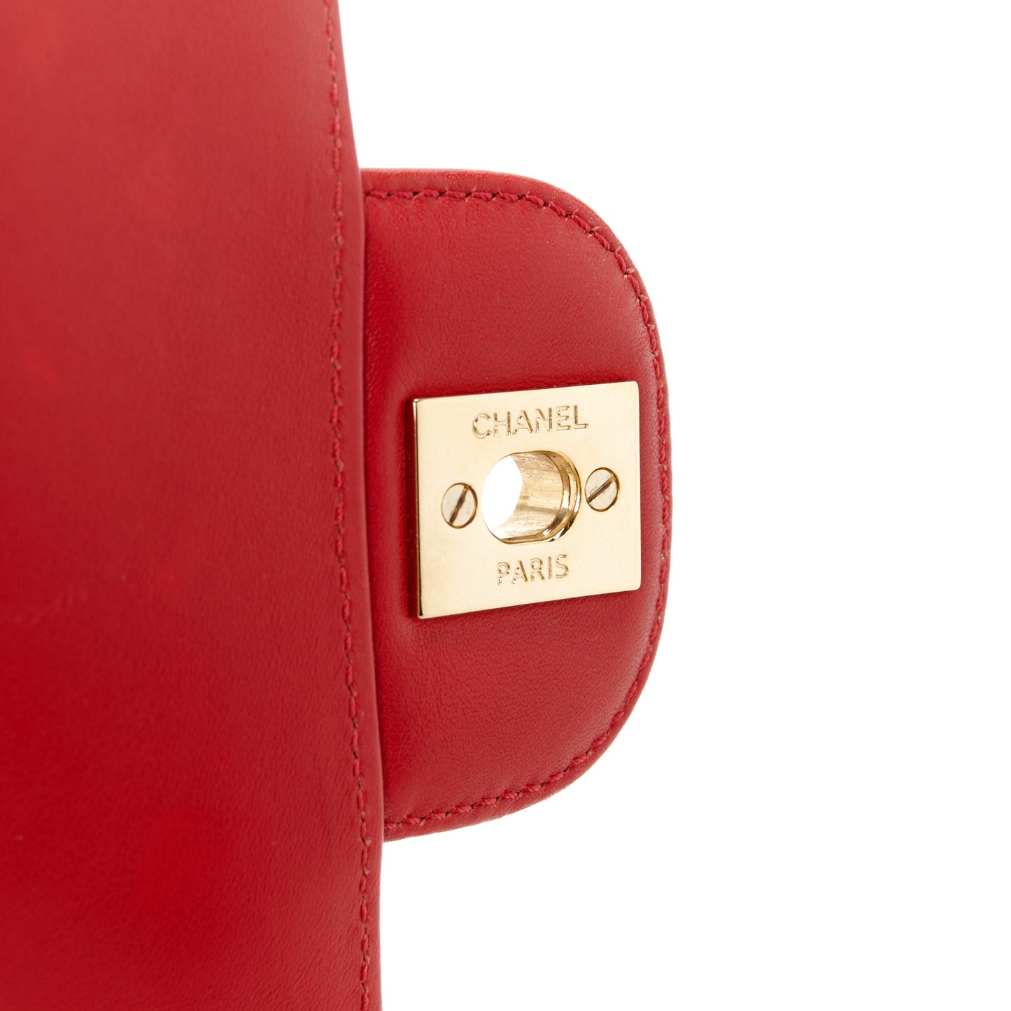 Patent Quilted Medium Single Flap Red