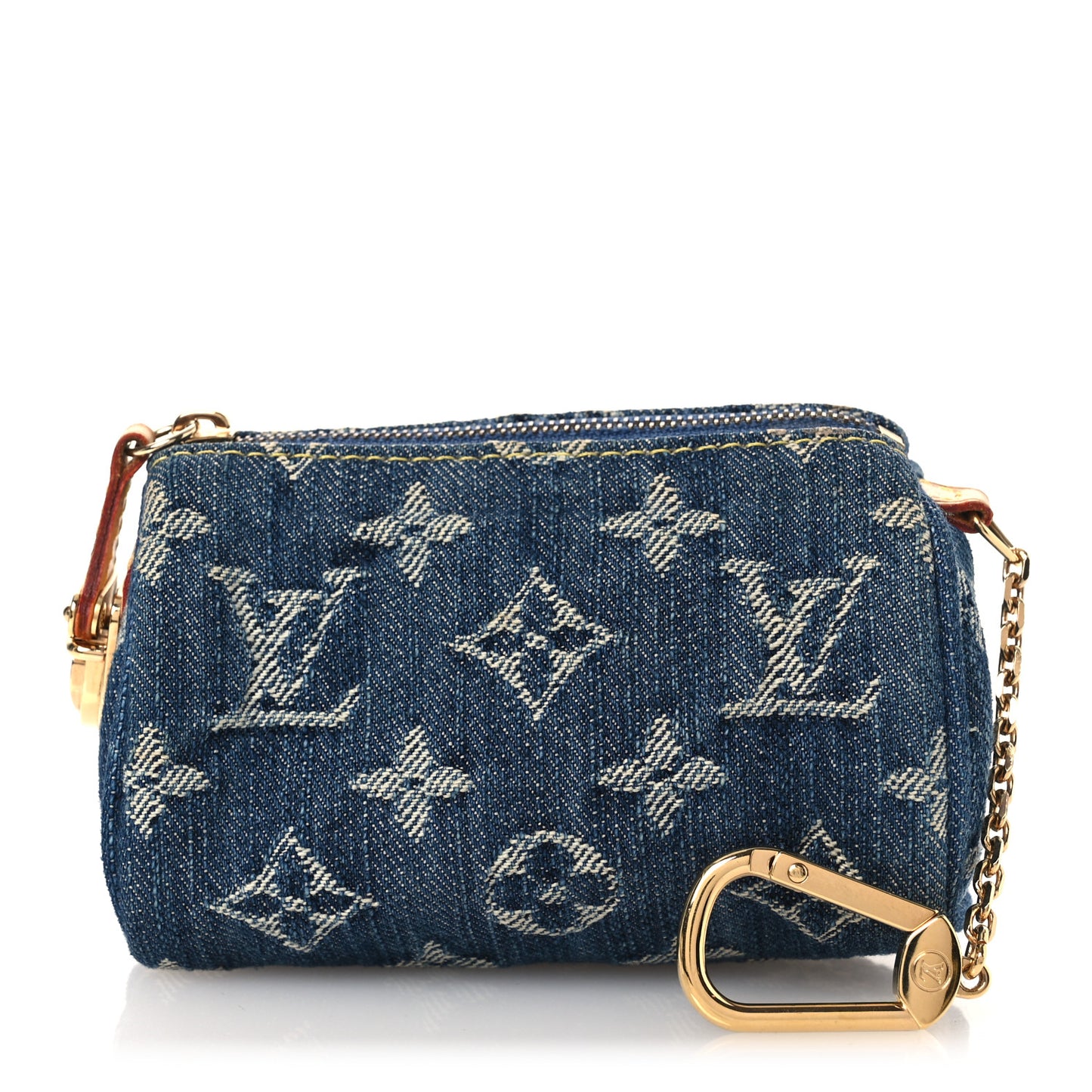 Monogram Denim Pochette Speedy PM Key Holder Blue