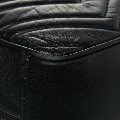 Gucci Calfskin Matelasse Sylvie Web Small GG Marmont Top Handle Shoulder Bag Black 11 of 24