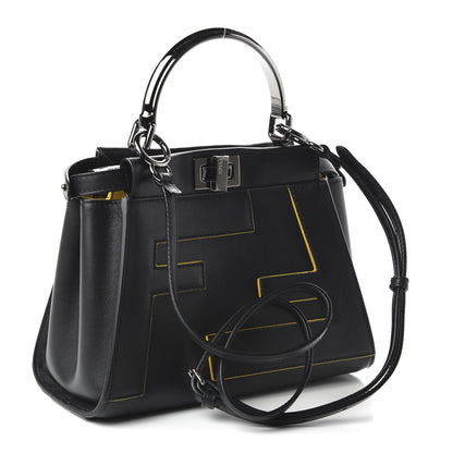 Fendi Nappa FF Mini Peekaboo Iconic Satchel Black 3 of 10