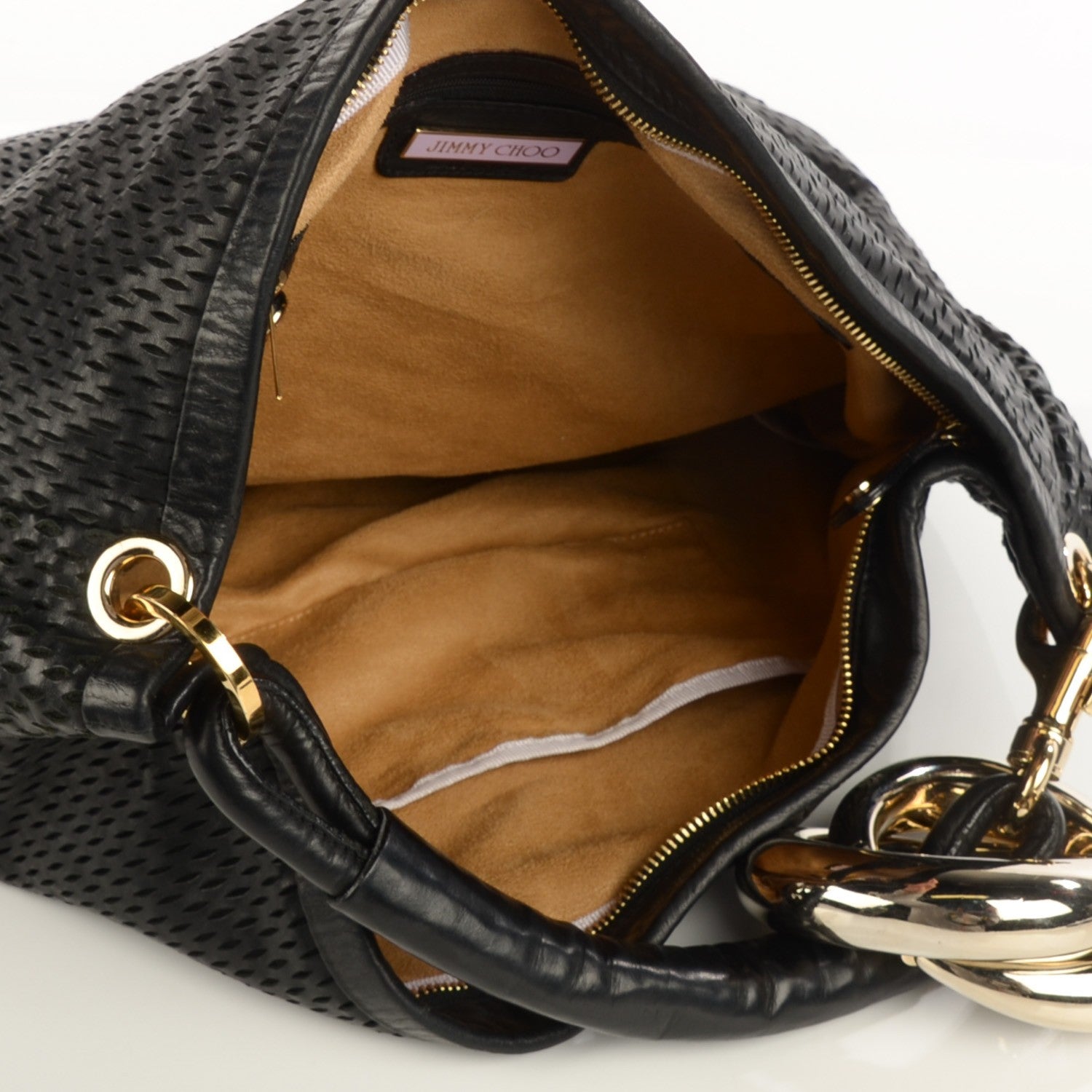 Jimmy Choo Perforated Large Sky Hobo Black 5 of 7