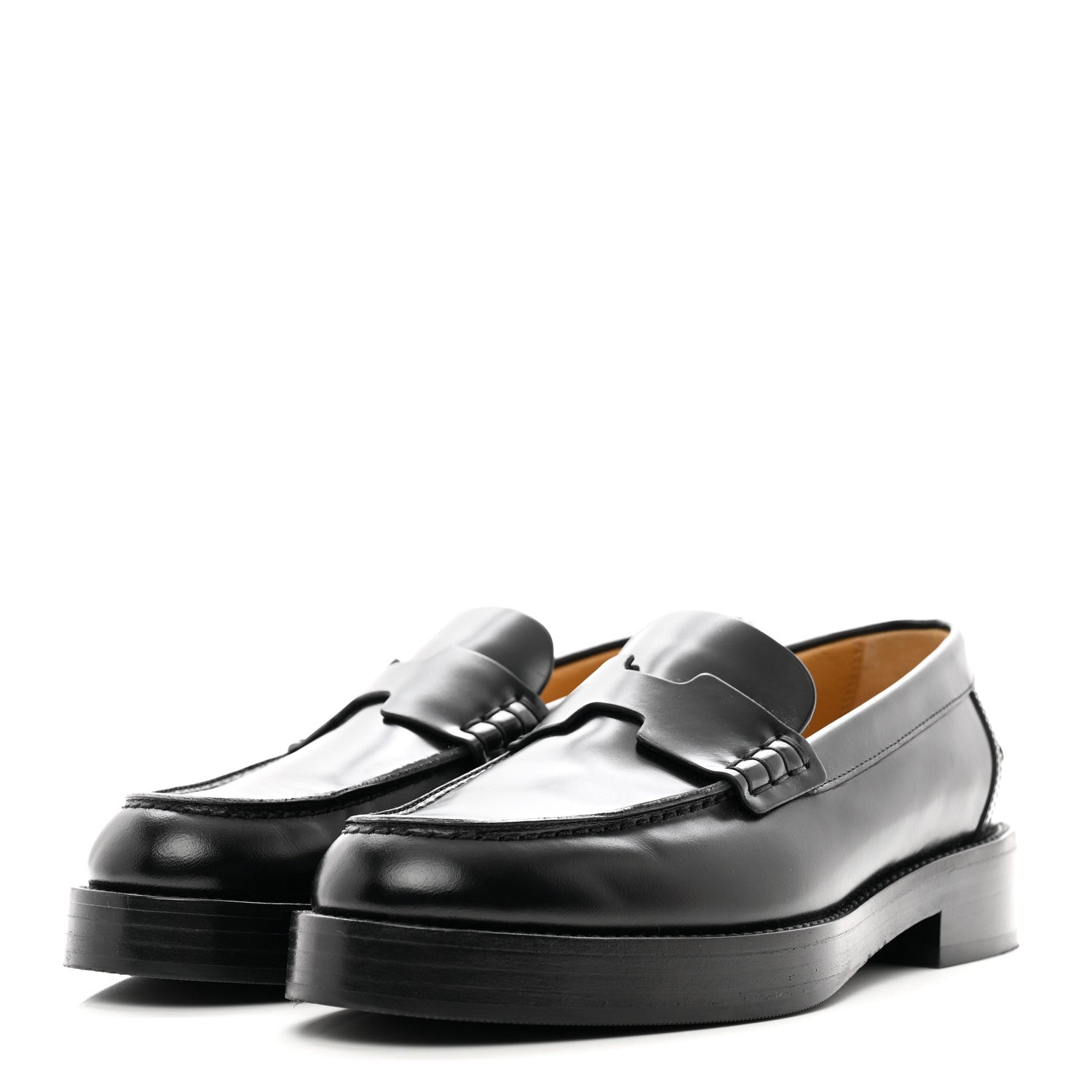 Hermes Glazed Calfskin Womens Hour Loafers 36 Black 3 of 8