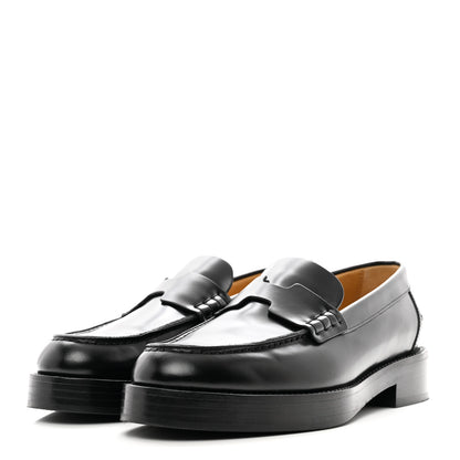 Hermes Glazed Calfskin Womens Hour Loafers 36 Black 3 of 8