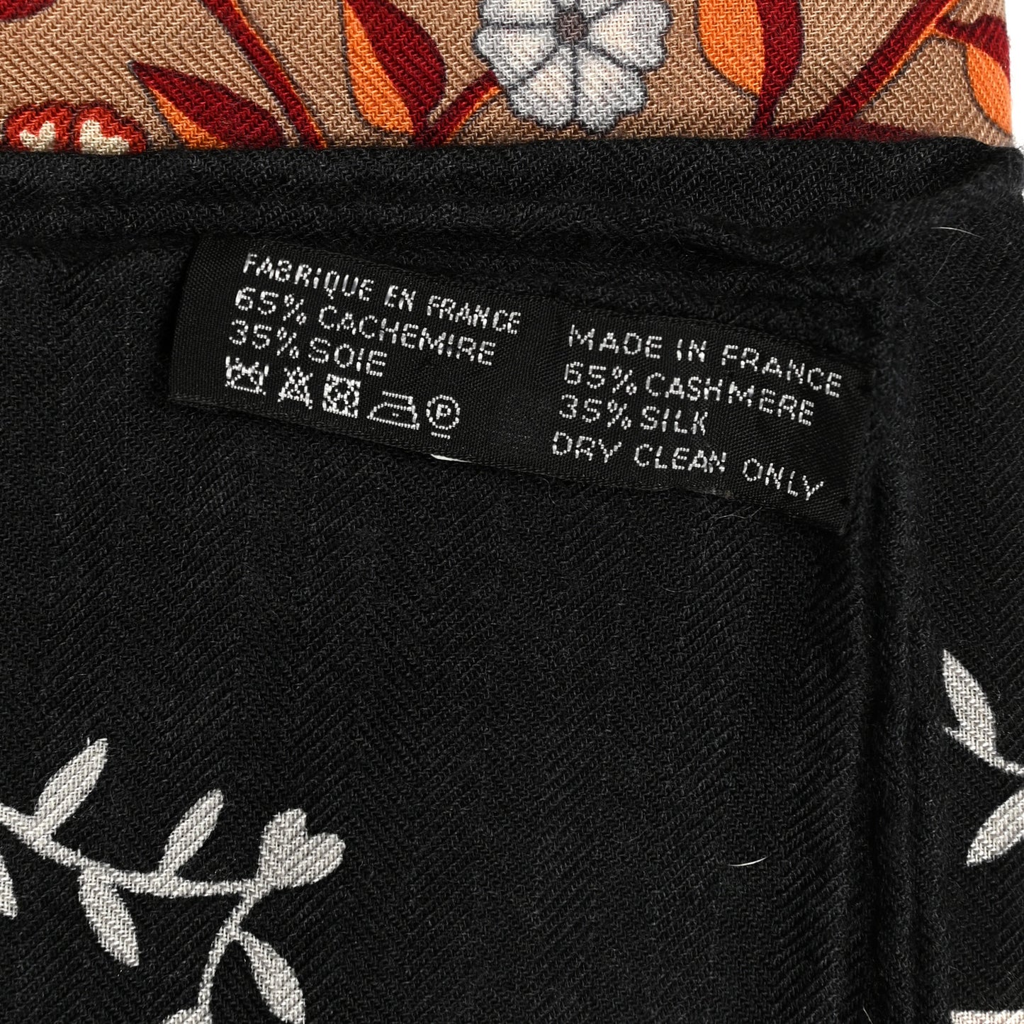 Cashmere Silk Aux Portes Du Palais Shawl 140 Black Beige Rouge