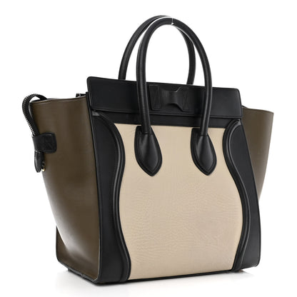 Celine Elephant Calfskin Mini Tri-Color Luggage Chalk 3 of 11
