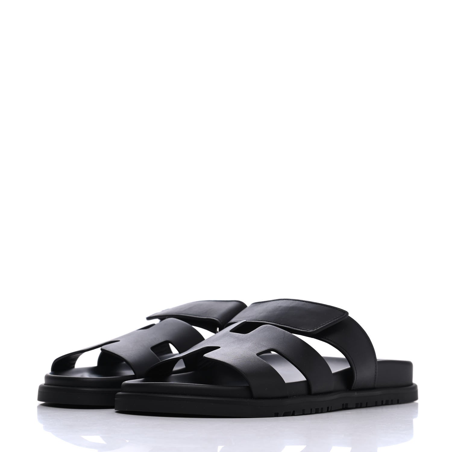 Hermes Calfskin Womens Chypre Sandals 39 Black 3 of 11