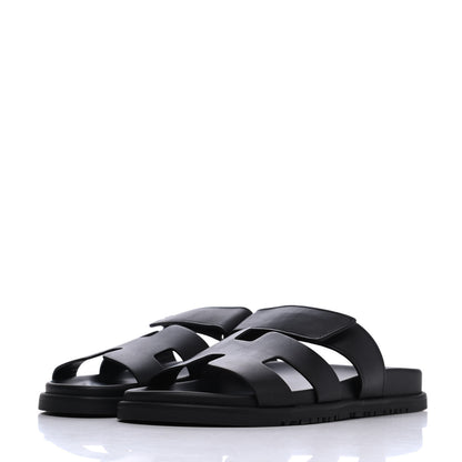 Hermes Calfskin Womens Chypre Sandals 39 Black 3 of 11
