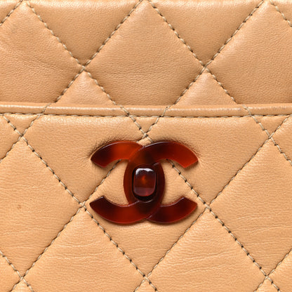 Chanel Lambskin Quilted Diamond CC Bekko Chain Shoulder Bag Beige 9 of 13