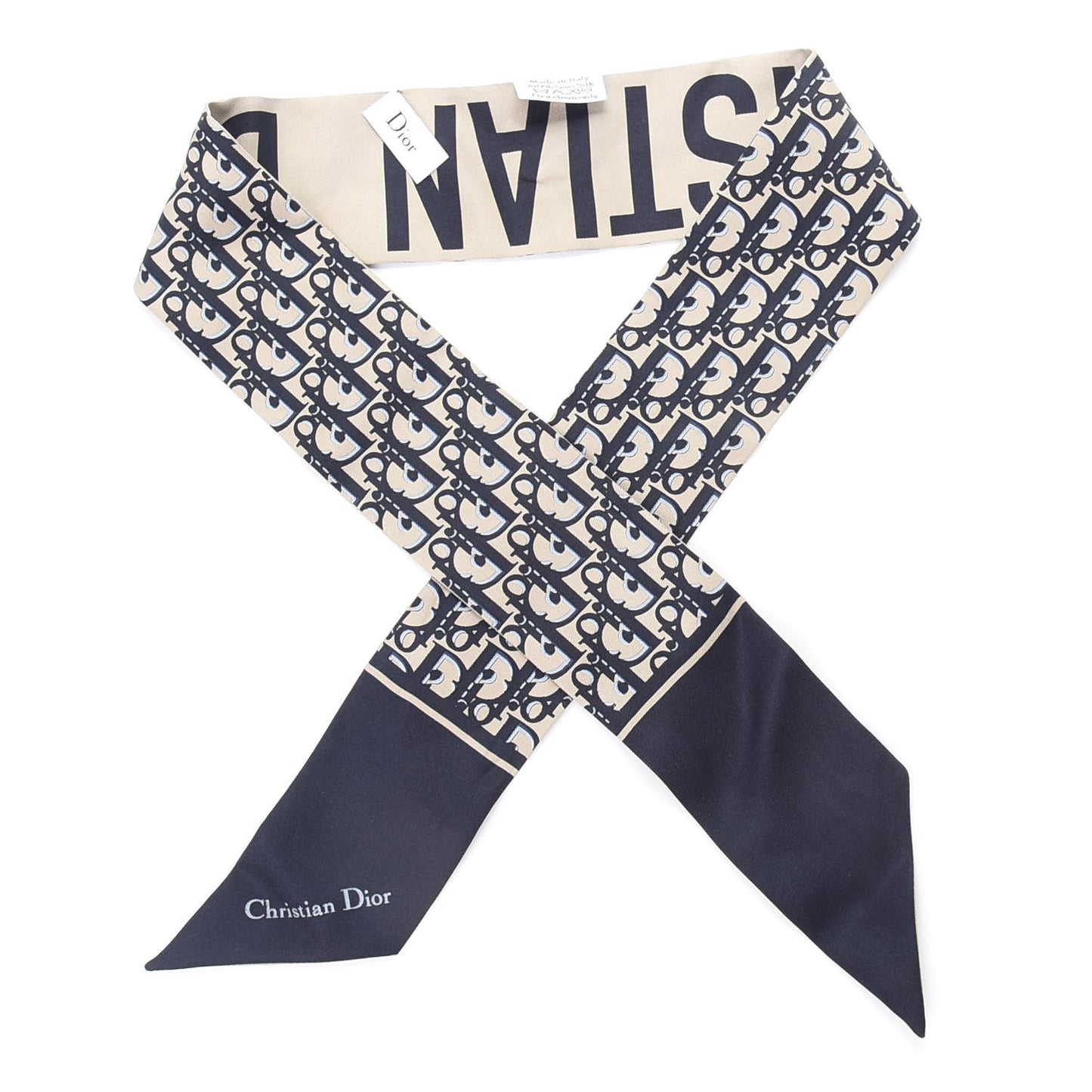 Silk Oblique Mitzah Scarf Blue