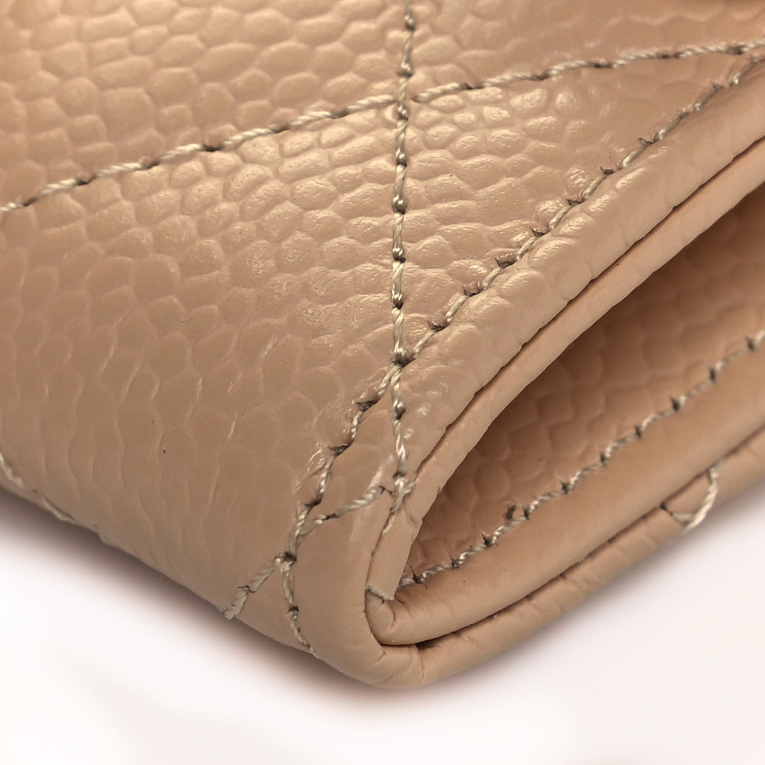 Chanel Caviar Quilted Flap Card Holder Wallet Beige 11 of 13