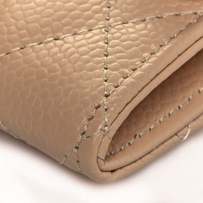 Chanel Caviar Quilted Flap Card Holder Wallet Beige 11 of 13