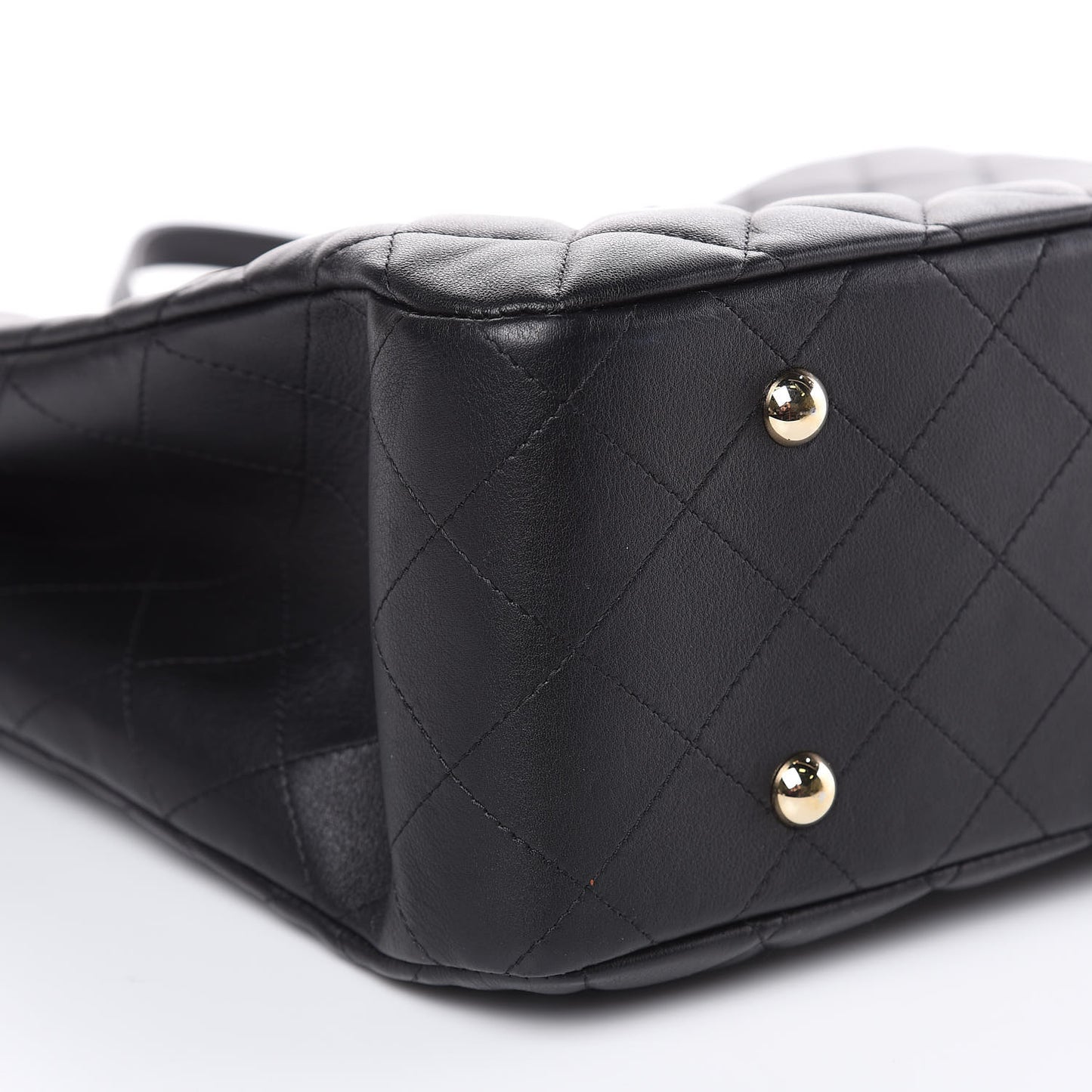 Calfskin Quilted Large CC Shopping Tote Black