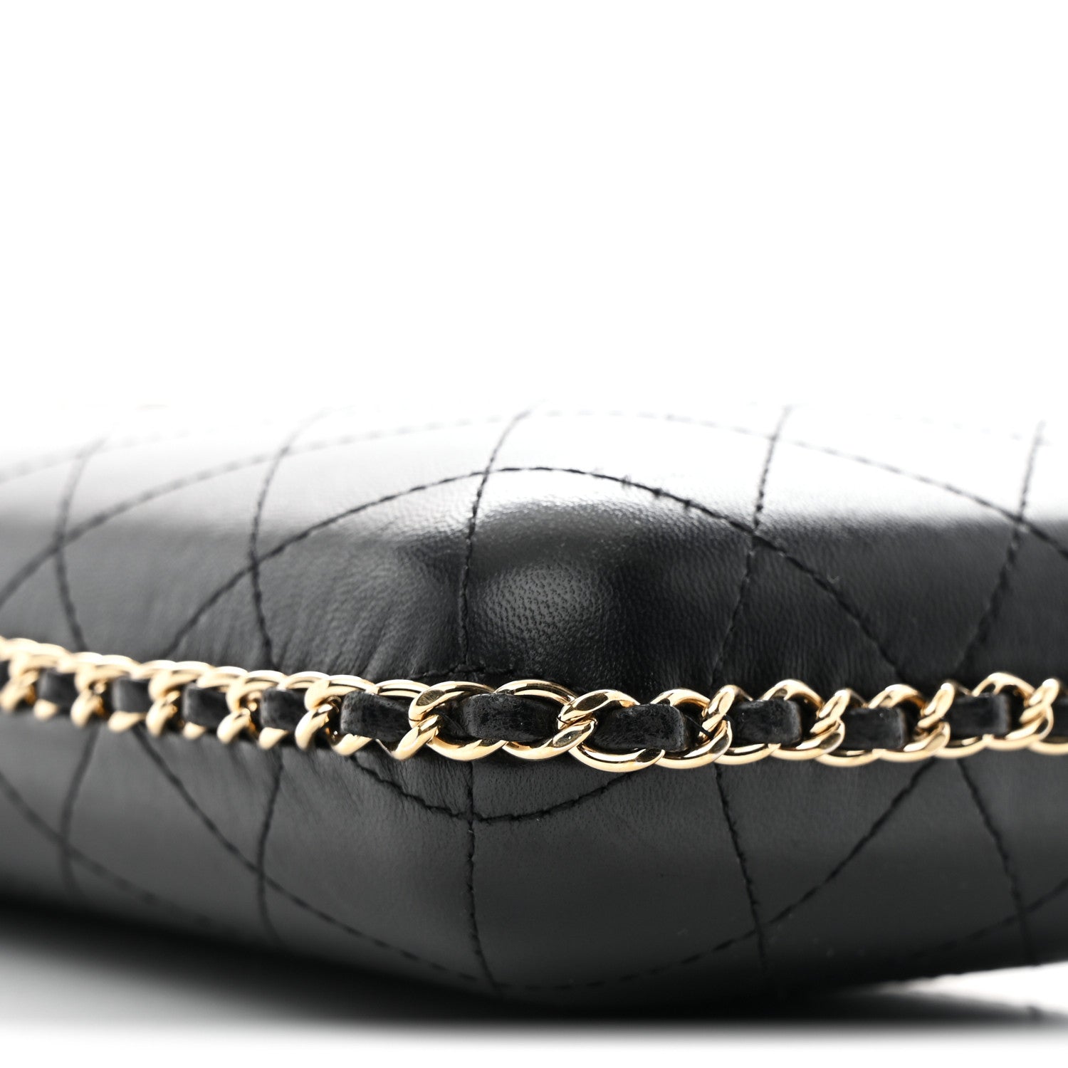 Chanel Lambskin Quilted Chain Around Phone Holder Black 9 of 10