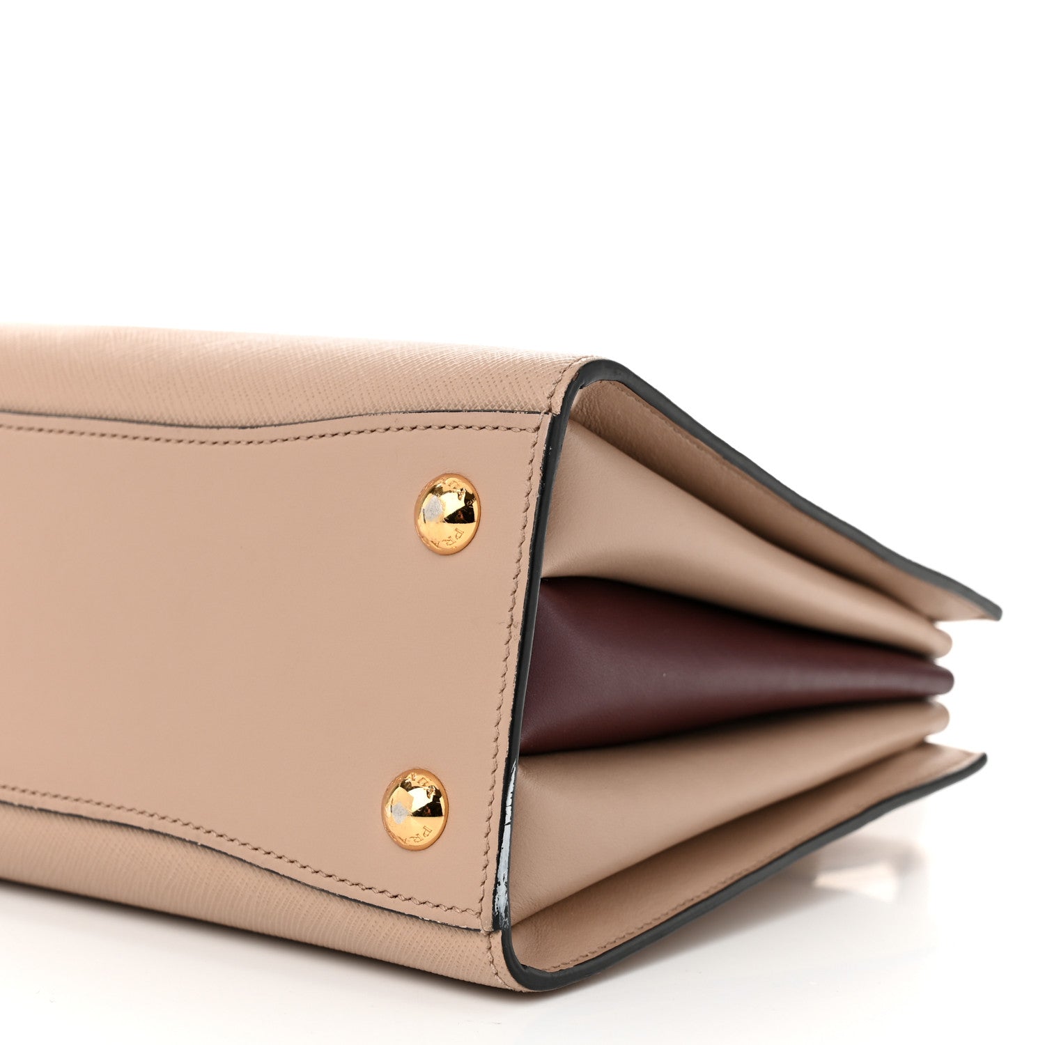Prada Saffiano City Calfskin Small Bibliotheque Top Handle Cammeo Granato 10 of 15