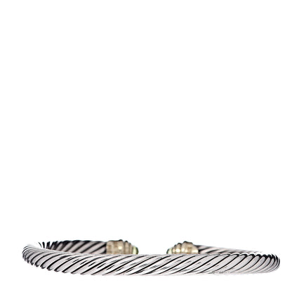 David Yurman Sterling Silver 14K Yellow Gold Peridot 5mm Cable Classics Bracelet 3 of 4