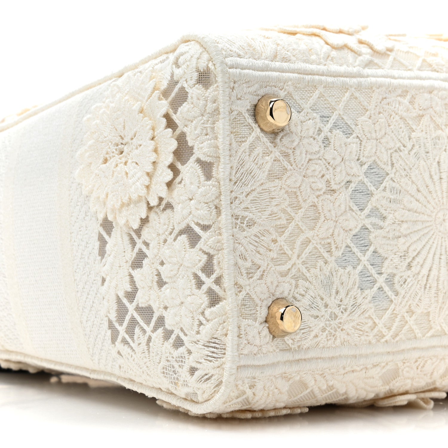 Christian Dior Lace 3D Macrame Embroidered Medium Lady D-Lite White 8 of 8