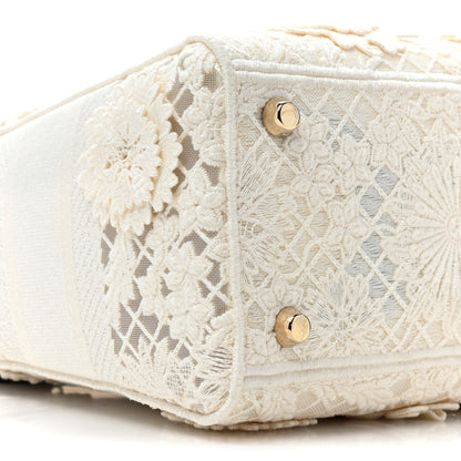 Christian Dior Lace 3D Macrame Embroidered Medium Lady D-Lite White 8 of 8