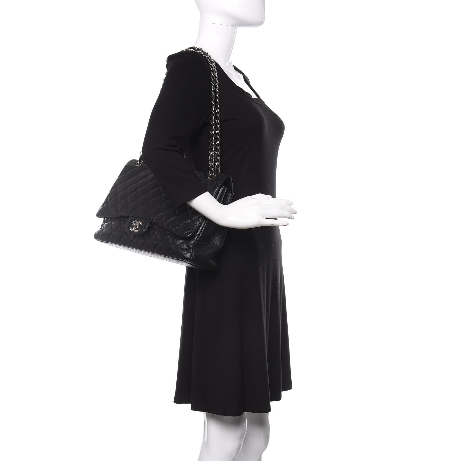 Chanel Caviar Quilted Maxi Single Flap Black 2 of 13