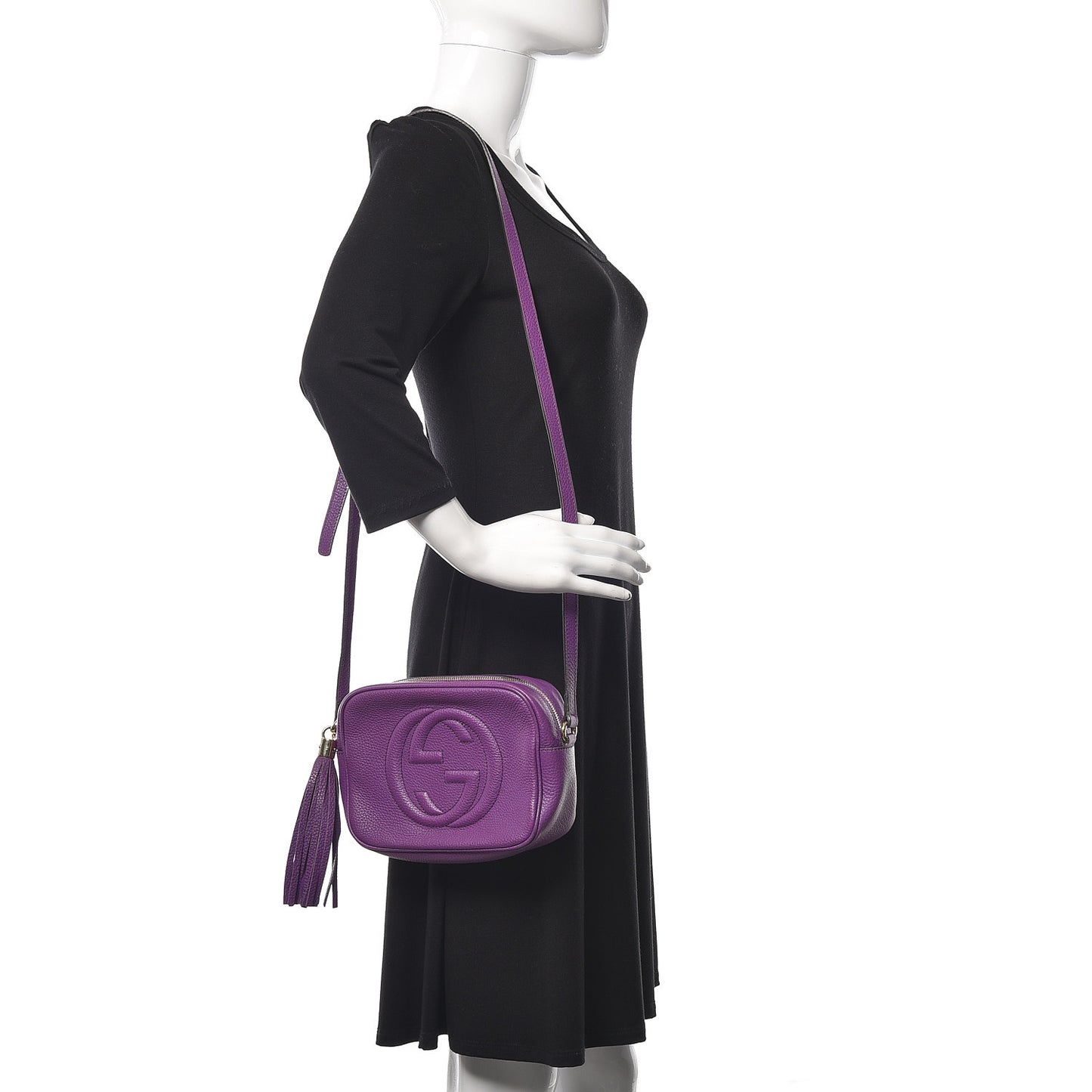 Pebbled Calfskin Small Soho Disco Bag Shine Purple
