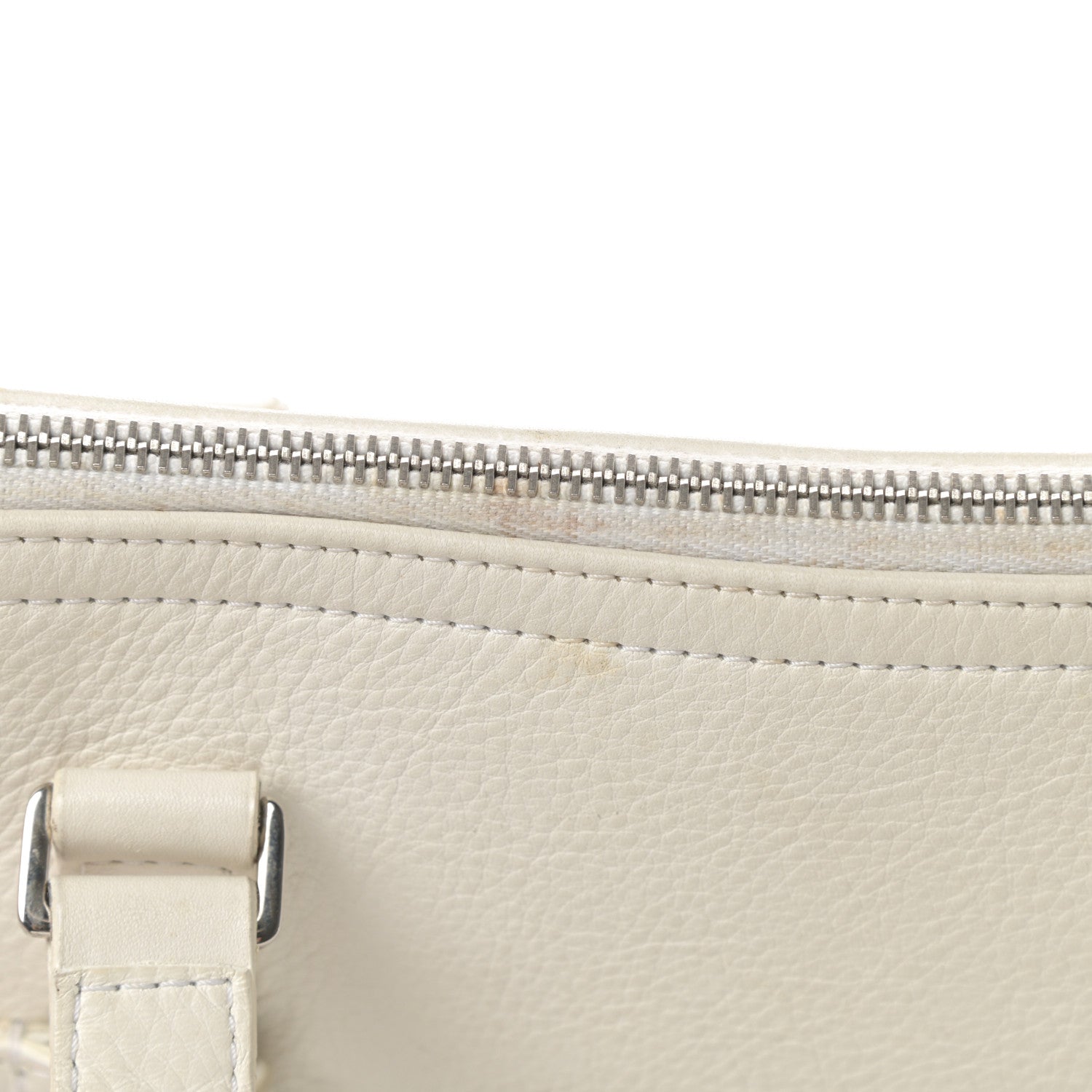 Christian Dior Calfskin Logo Charms Boston White 13 of 17