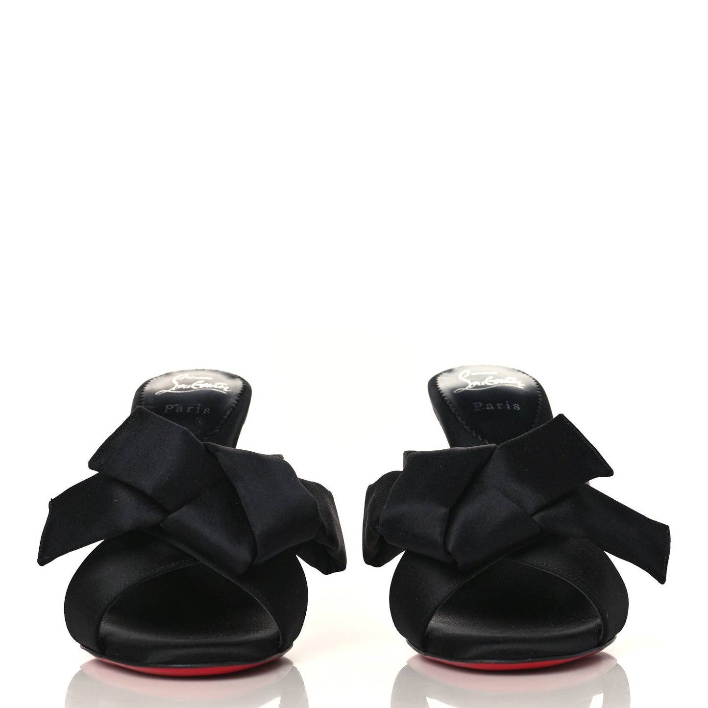 Satin Matricia Bow Sandals 37.5 Black