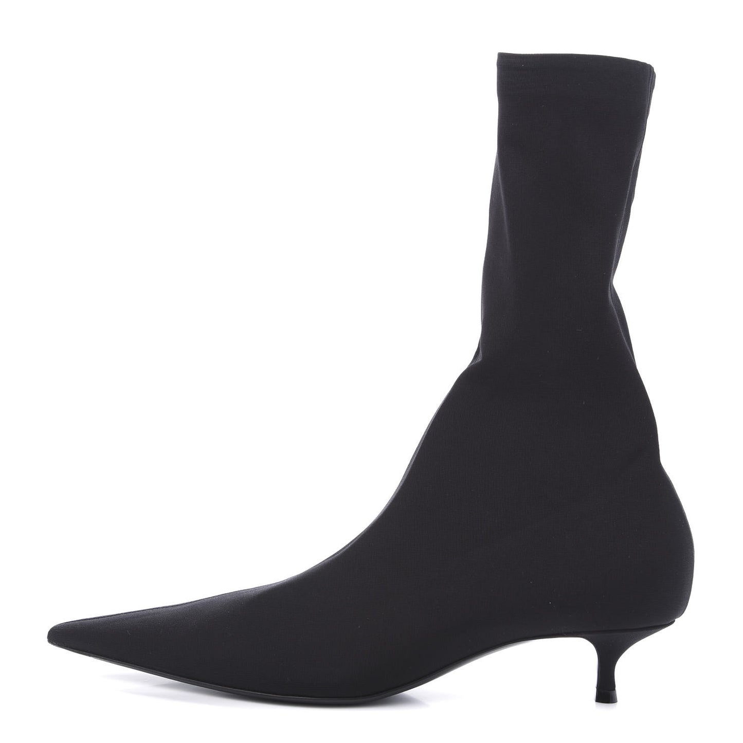 Jersey Crepe Extreme Pointed Toe Knife Booties 37 Black