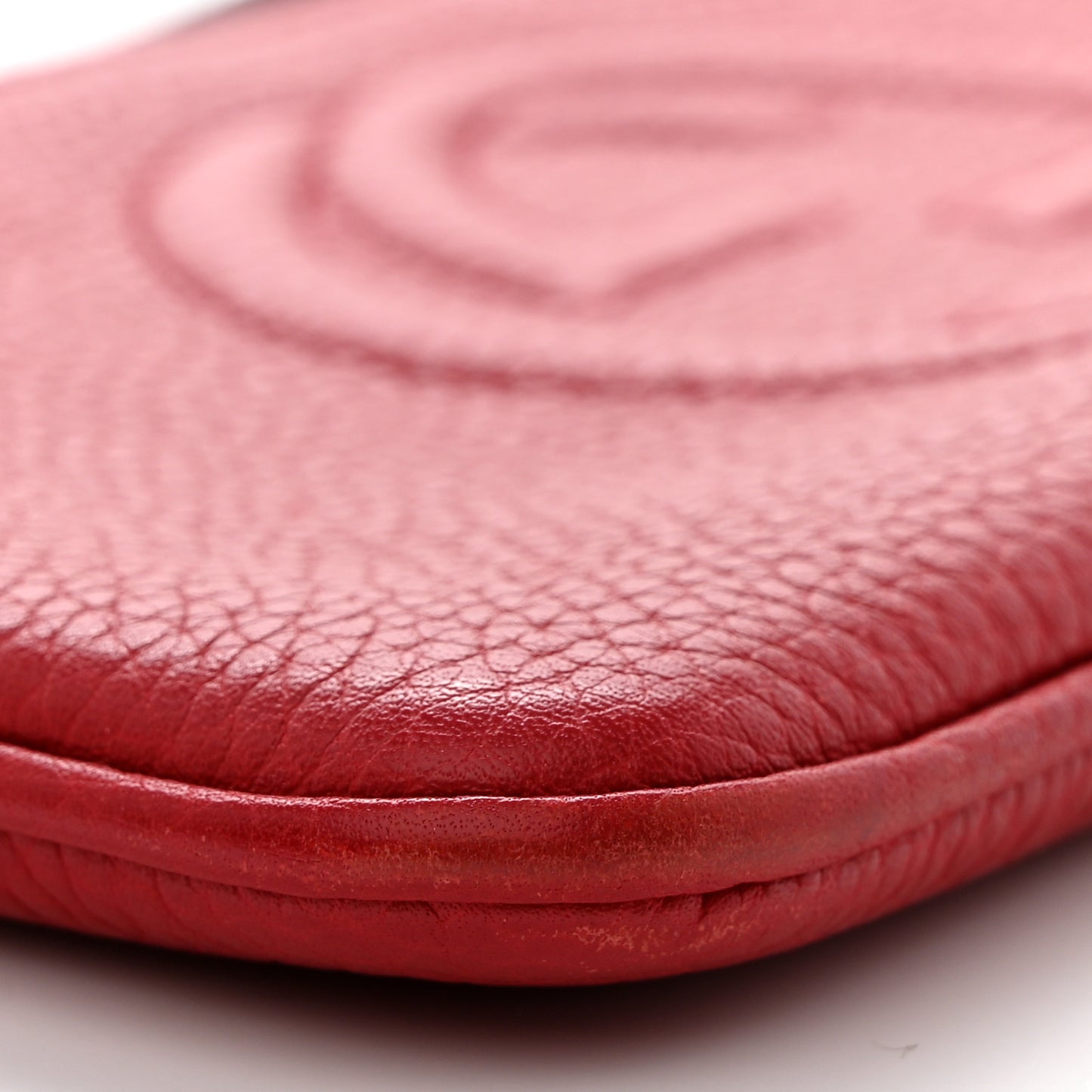 Pebbled Calfskin Soho Wristlet Vibrant Red